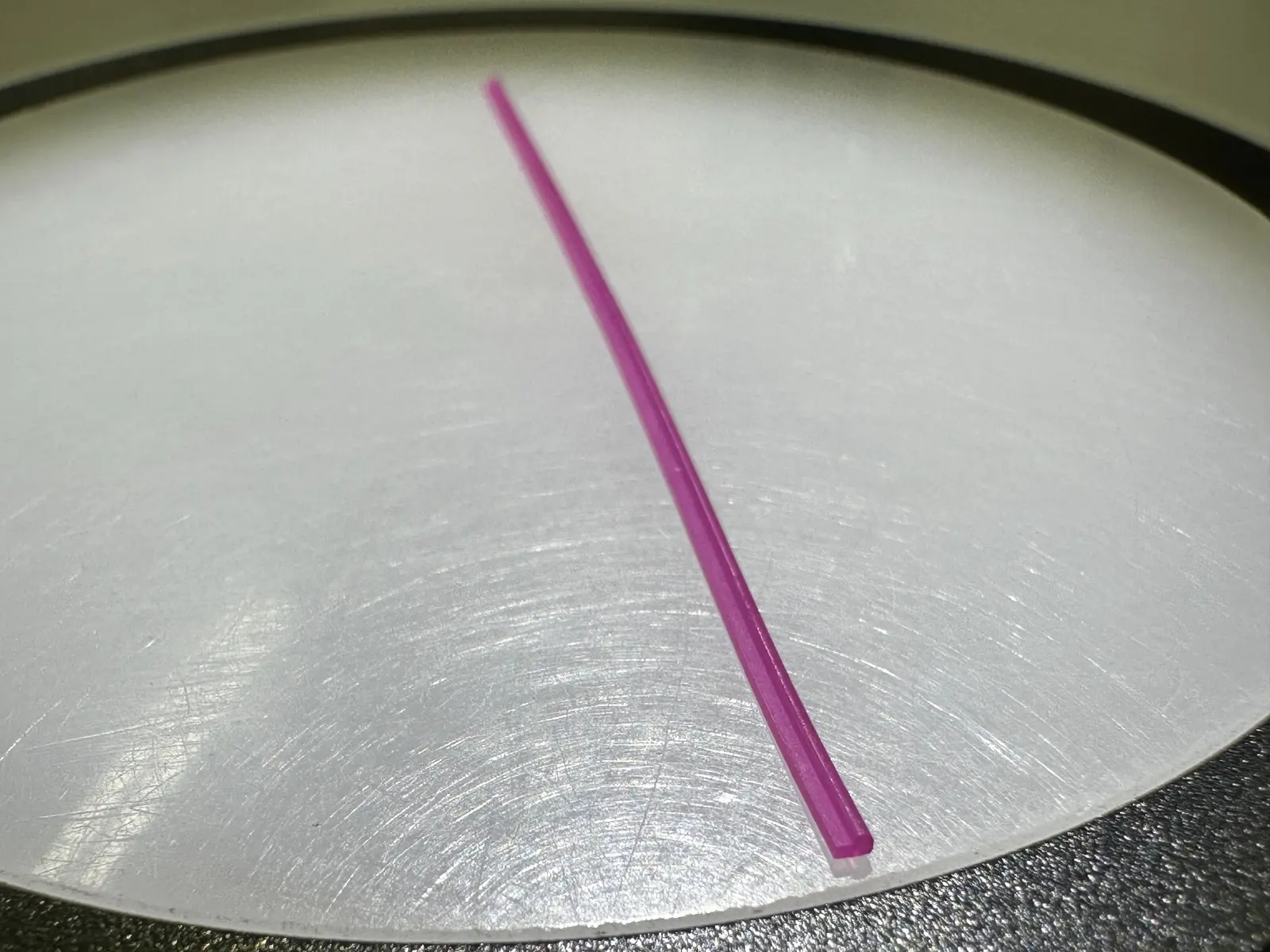 Close view of a custom purple elastomer profile