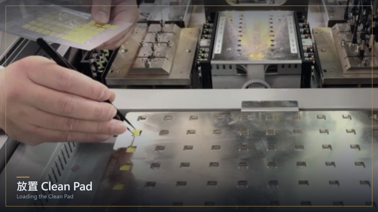 Loading the Clean Pad on a Pick and Place test handler